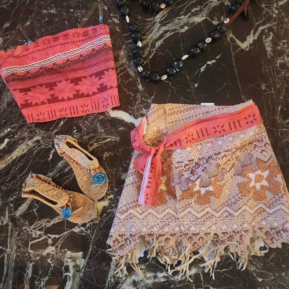 Disney Moana Costume Set - Coral, Turquoise, and Brown